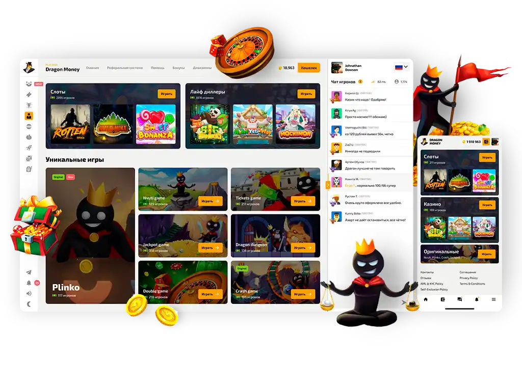 Dragon Money kazino: litsenziyalangan slotlar, cashback va 24/7 qo‘llab-quvvatlash